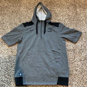 Tampa Bay Rays Nike Authentic Collection 1/4 Zip Hoodie Mens Large Grey Black